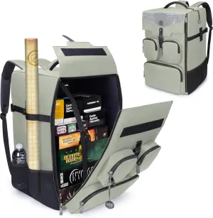 ENHANCE Collector's Edition Board Game Backpack - Reinforced Rigid Board Game Storage with Padded Shoulder Straps, Carrying Handle, and Accessories Pockets for Dice, Cards, More (Dragon Silver)