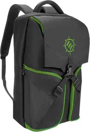 ENHANCE Xbox Backpack - Xbox Carrying Case Compatible with Series S, One X, One S - Storage Compartments for Controllers, Gaming Headset, Games & More Gaming Accessories - Green
