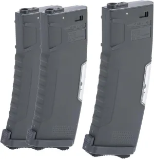 Evike Airsoft - BAMF GEN2 Polymer 450rd Hi-Cap Flash Mag for M4-Style Series Airsoft AEGs (Model: Gray / 3 Pack)