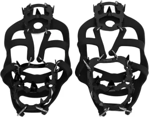 EVTSCAN 18 Spikes Crampons, Walk Traction Ice Snow Grip Cleats, Mountaineering Auxiliary Tool, for Hiking Walking Climbing