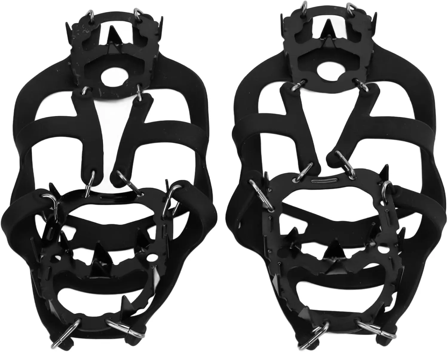 EVTSCAN 18 Spikes Crampons, Walk Traction Ice Snow Grip Cleats, Mountaineering Auxiliary Tool, for Hiking Walking Climbing