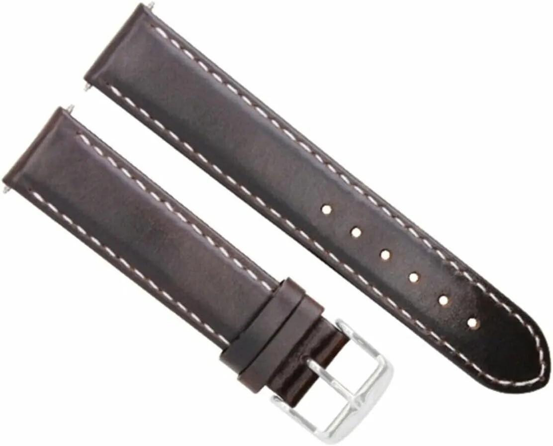 Ewatchparts 18mm Smooth Leather Watch Band Strap Compatible With Tissot T035.210.16.051.00-011-371-207 Dark Brown