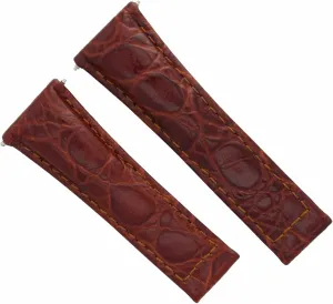 Ewatchparts 20mm Genuine Leather Watch Band Strap Compatible With Rolex Daytona Cognac Tan Regular