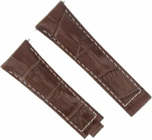 Ewatchparts 20mm Leather Watch Band Strap Compatible With Rolex Daytona 16518 16519 Light Brown With White Stitching Short