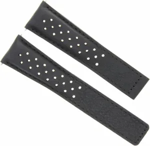 Ewatchparts 22mm Leather Watch Band Strap Compatible With Tag Heuer Aquaracer FC5037-39-40-48 Black