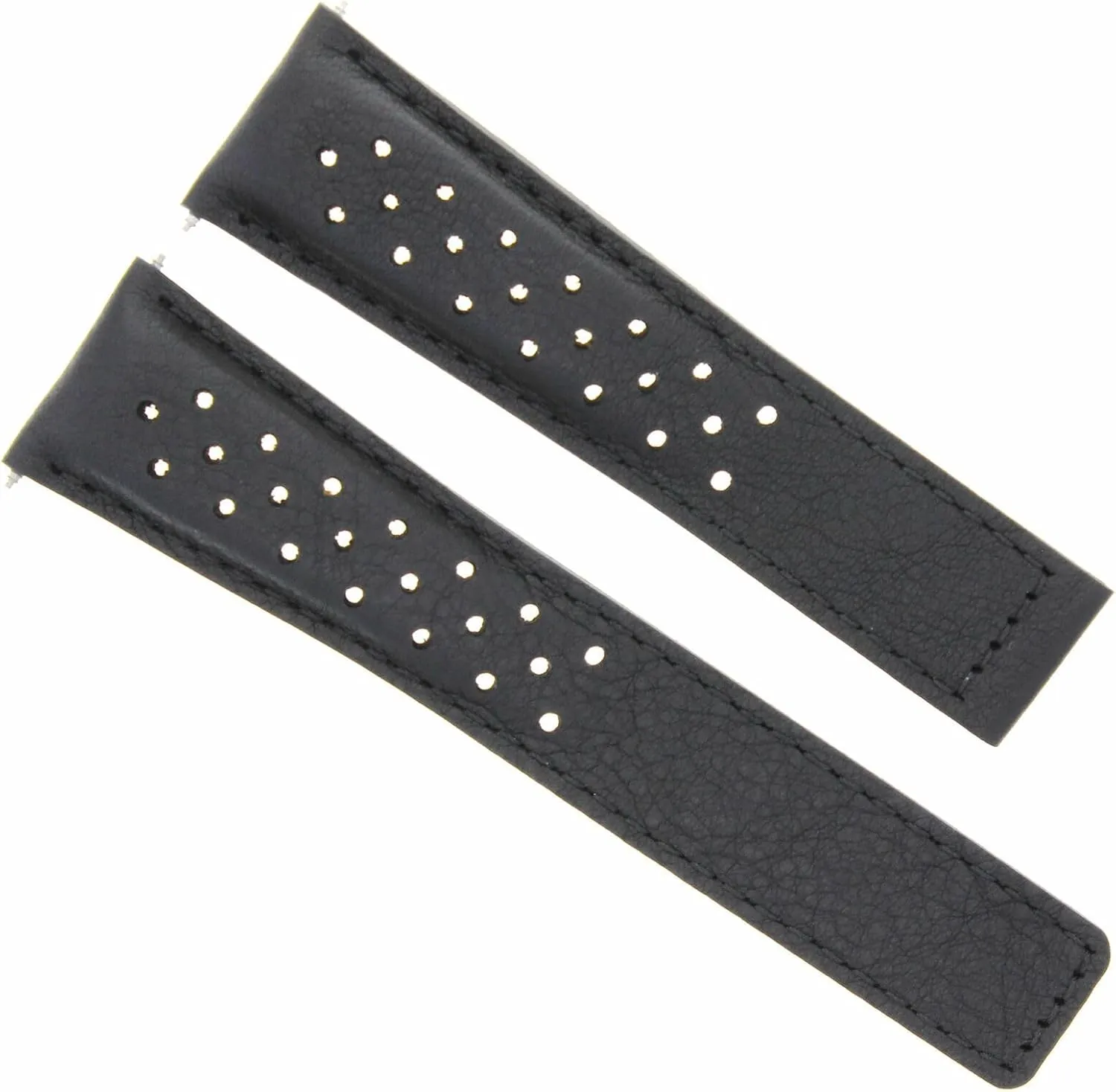 Ewatchparts 22mm Leather Watch Band Strap Compatible With Tag Heuer Aquaracer FC5037-39-40-48 Black