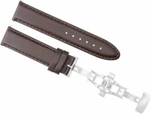 Ewatchparts 24mm Leather Watch Band Smooth Strap Compatible With Breitling Navitimer Waterproof Dark Brown