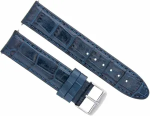 Ewatchparts 24mm Premium Leather Watch Band Strap Compatible With Omega Aqua Terra Railmaster Watch Blue