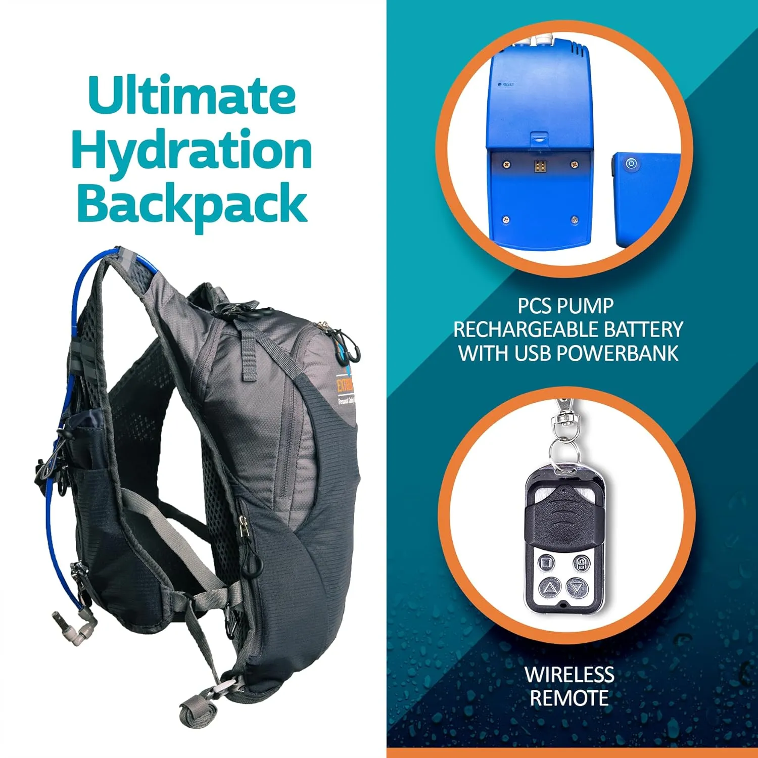 ExtremeMist 2 Liter Misting Hydration Backpack – Personal Water Mister & Drinking Backpack | 2 Liter Water Reservoir | Keep Cool & Hydrated for Hiking, Cycling, Running, Climbing, & Biking