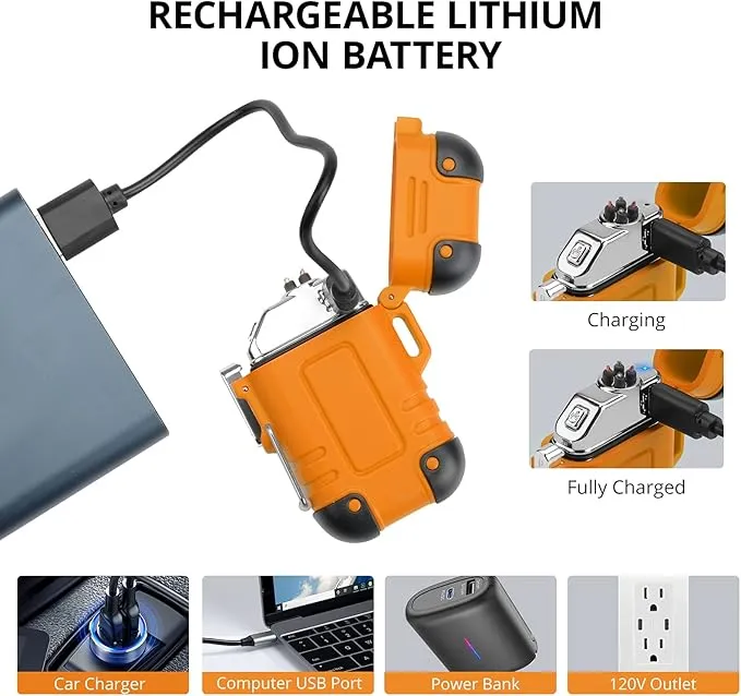 Extremus Blaze 360 Lighters, Rechargeable Electric Lighters, Dual Arc Lighter, Plasma Lighters, Waterproof & Windproof Lighter, USB Flameless Lighter for Camping, Hiking, Outdoor Adventures