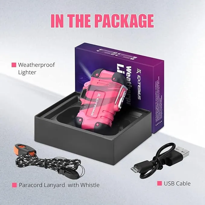 Extremus Blaze 360 Lighters, Rechargeable Electric Lighters, Dual Arc Lighter, Plasma Lighters, Waterproof & Windproof Lighter, USB Flameless Lighter for Camping, Hiking, Outdoor Adventures