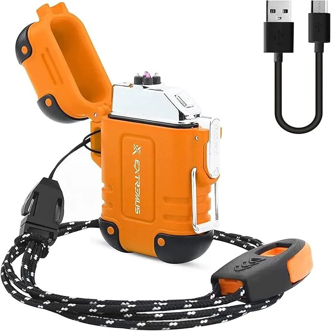 Extremus Blaze 360 Lighters, Rechargeable Electric Lighters, Dual Arc Lighter, Plasma Lighters, Waterproof & Windproof Lighter, USB Flameless Lighter for Camping, Hiking, Outdoor Adventures