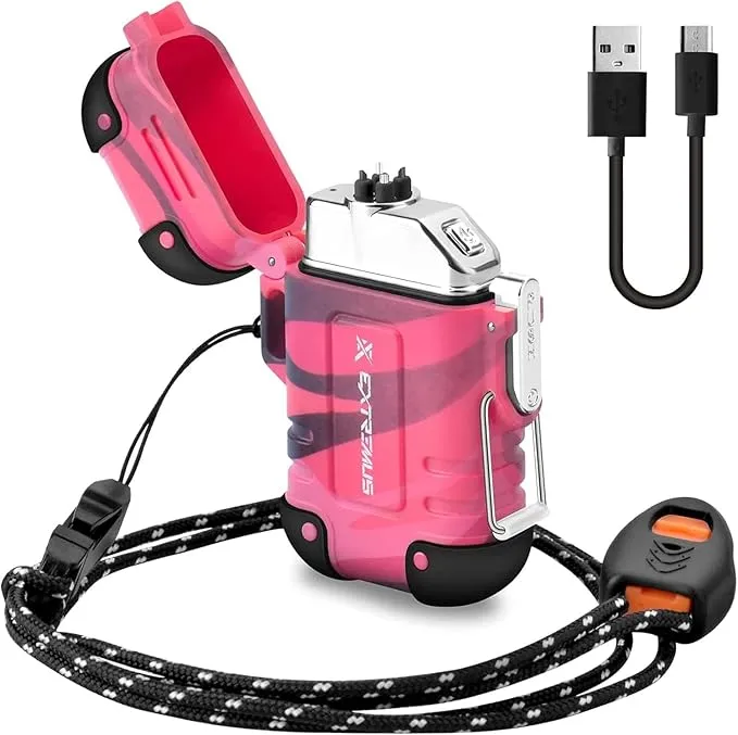 Extremus Blaze 360 Lighters, Rechargeable Electric Lighters, Dual Arc Lighter, Plasma Lighters, Waterproof & Windproof Lighter, USB Flameless Lighter for Camping, Hiking, Outdoor Adventures