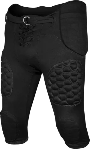 Exxact Sports Rebel Youth Football Pants with Built in Pads, Lightweight Integrated Football Practice Pants with Lace-up Fly