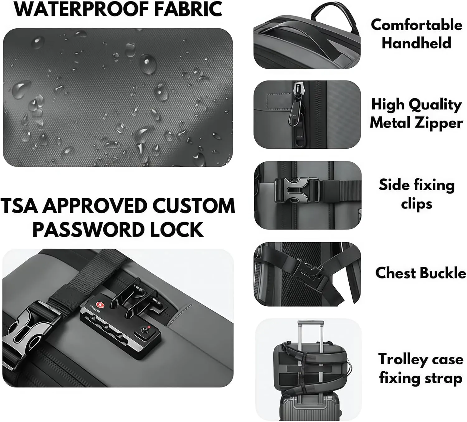 Ezyvac Backpack, Ezyvac Bag, Expandable Vaccage Bag Water Resistant, Anti Theft Vacuum Back Pack (Black)
