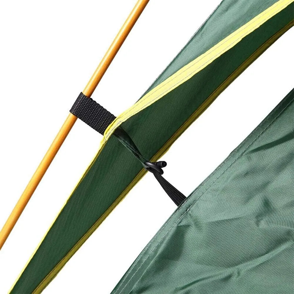 Family Tent Camping Tent Instant Pop Up Tent Waterproof Sun Shelter 3-4 Person Double Door Outdoor Tent, Metal, 220X190X120CM, Orange