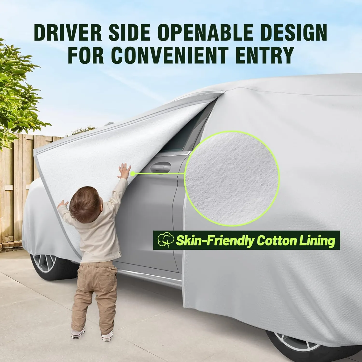 Favoto 6 Layers Car Cover Waterproof - All Weather SUV Car Cover for Automobiles Outdoor Rain Sun Snow Protection Universal Fit for SUV (201-206 inch) Full Exterior Cover