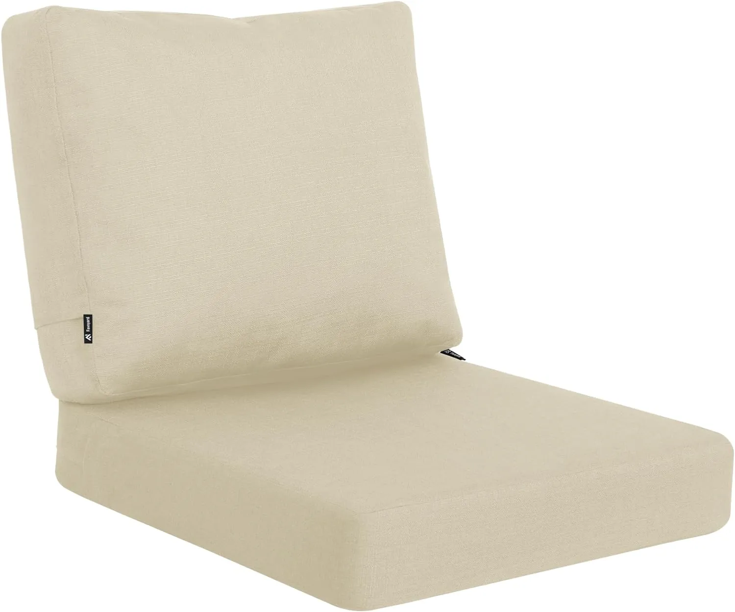 Favoyard Deep Seat Patio Cushions 24 × 24 inch Rainproof & Fadeness Furniture Cushion Set for Outdoor Chair Couch with Polyester-linen Fabric & Removable Cover, Hidden Zipper and Adjustment Staps