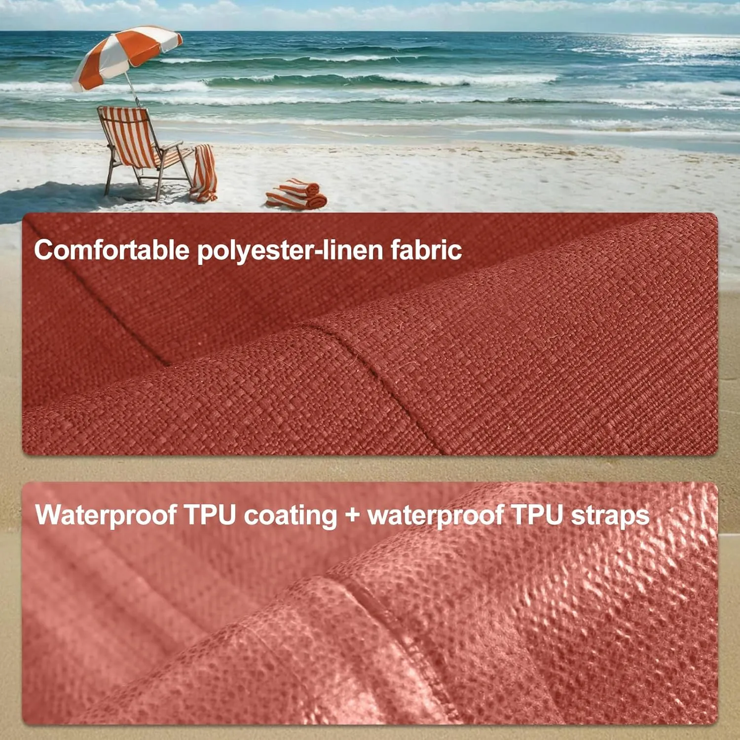 Favoyard Outdoor Lounge Chair Cushion 72x21x3 in Rainproof Color Fade-Resistant & Removable Cover Patio Chaise Lounge Cushion with High Resilience Insert Straps Hidden Zipper for Pool Lounge Chairs