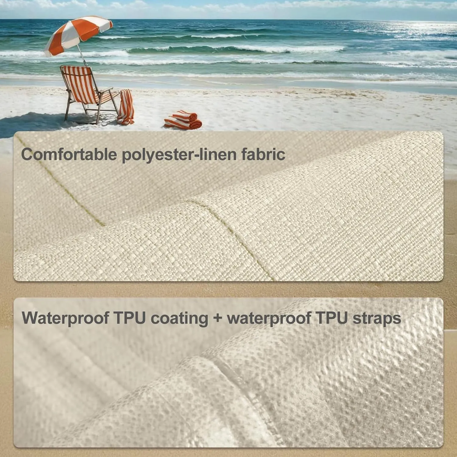 Favoyard Outdoor Lounge Chair Cushion 72x21x3 in Rainproof Color Fade-Resistant & Removable Cover Patio Chaise Lounge Cushion with High Resilience Insert Straps Hidden Zipper for Pool Lounge Chairs