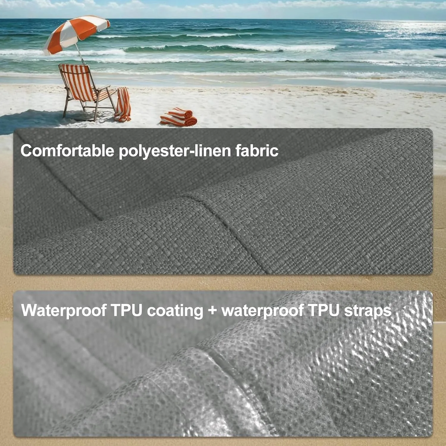 Favoyard Outdoor Lounge Chair Cushion 72x21x3 in Rainproof Color Fade-Resistant & Removable Cover Patio Chaise Lounge Cushion with High Resilience Insert Straps Hidden Zipper for Pool Lounge Chairs