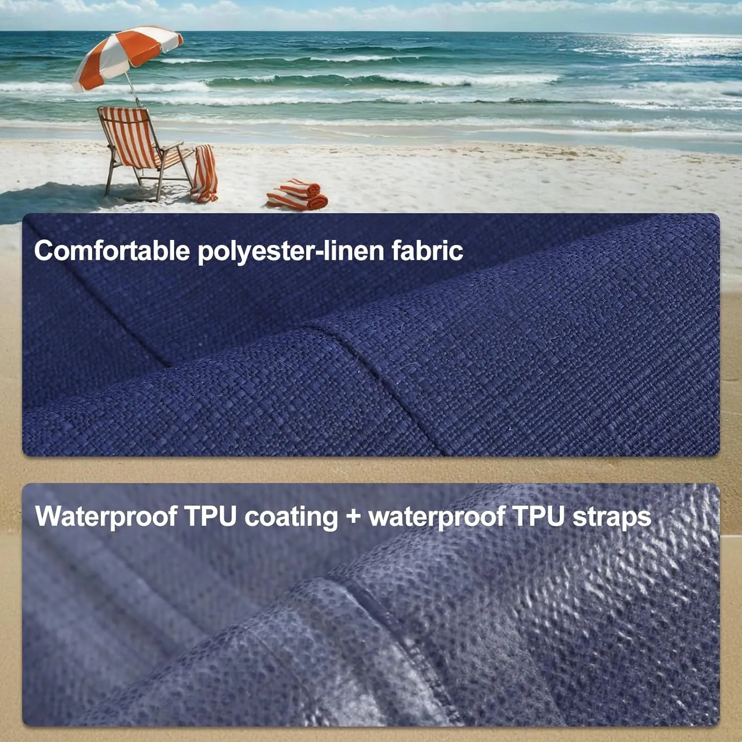 Favoyard Outdoor Lounge Chair Cushion 72x21x3 in Rainproof Color Fade-Resistant & Removable Cover Patio Chaise Lounge Cushion with High Resilience Insert Straps Hidden Zipper for Pool Lounge Chairs