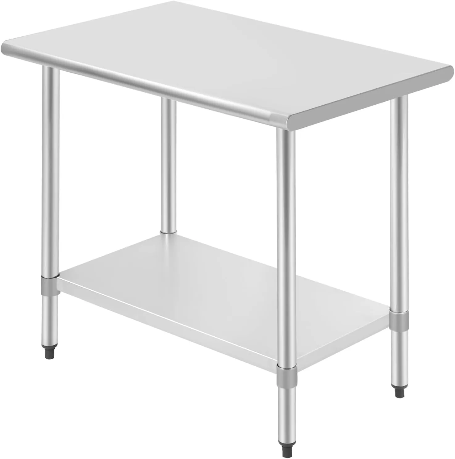 FDW 24 x 36 Inch Stainless Steel Table for Prep & Work NSF Commercial Metal Table with Adjustable Foot Kitchen Work Table Scratch Resistent Commercial Work Table