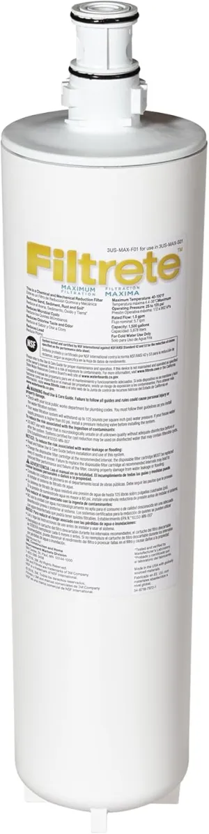 Filtrete Maximum Under Sink Quick Change Water Filtration Replacement Filter 3US-MAX-F01, for use with System 3US-MAX-S01