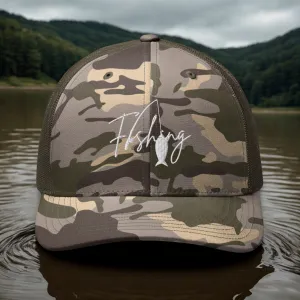 Fishing Camouflage trucker Cap Gift Fisherman Dad