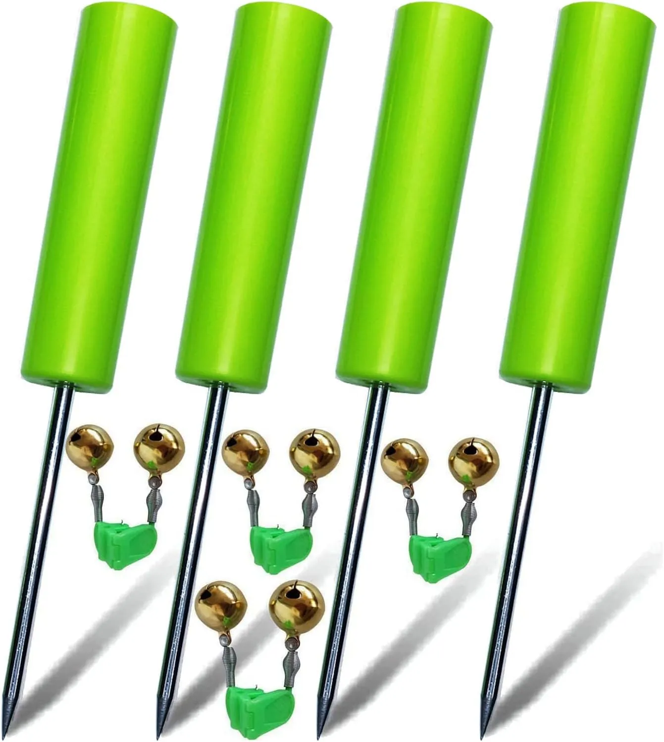 Fishing Rod Holders for Bank Fishing,Bank Fishing Rod Rack Stand,Fishing Pole Holders Ground, with Copper Fishing Rod Alarm Bell