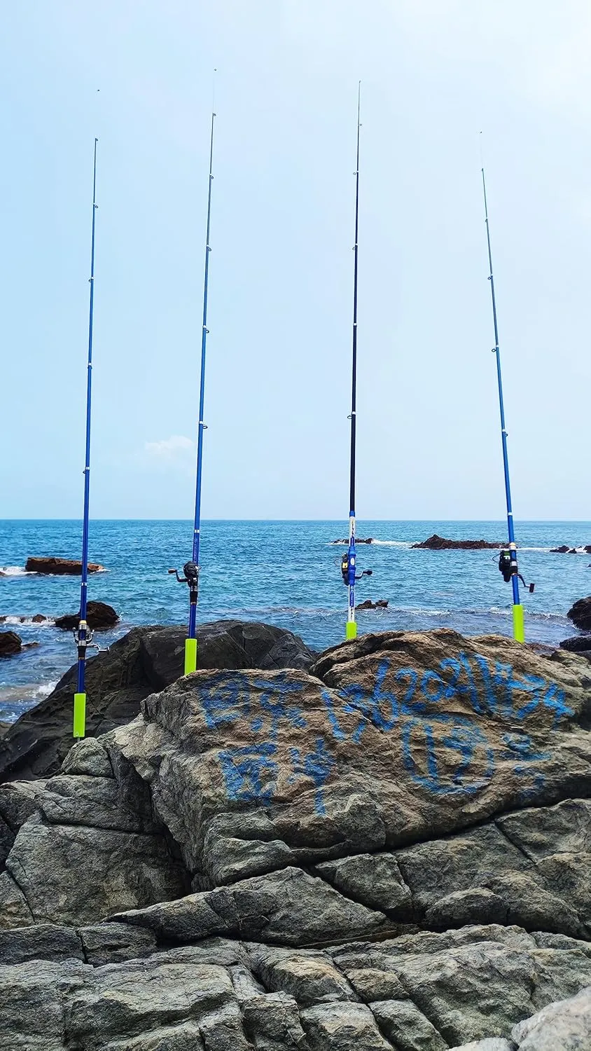 Fishing Rod Holders for Bank Fishing,Bank Fishing Rod Rack Stand,Fishing Pole Holders Ground, with Copper Fishing Rod Alarm Bell
