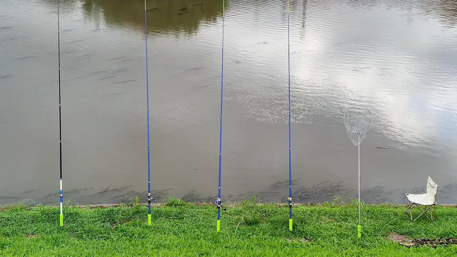 Fishing Rod Holders for Bank Fishing,Bank Fishing Rod Rack Stand,Fishing Pole Holders Ground, with Copper Fishing Rod Alarm Bell