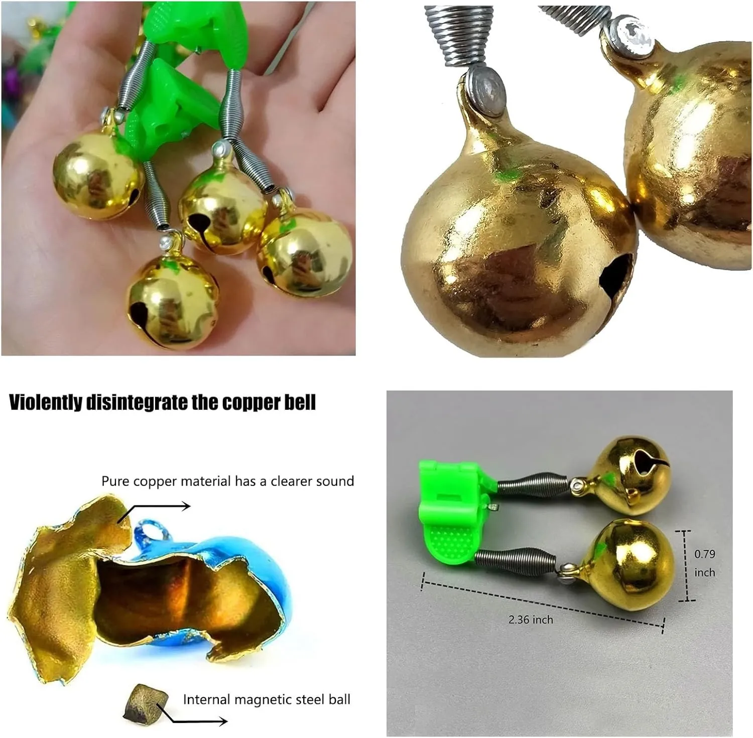 Fishing Rod Holders for Bank Fishing,Bank Fishing Rod Rack Stand,Fishing Pole Holders Ground, with Copper Fishing Rod Alarm Bell