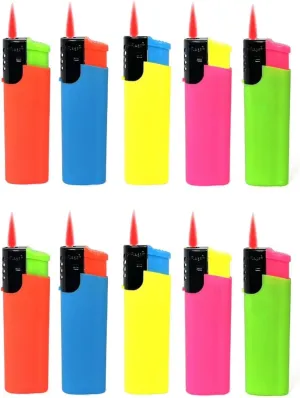 Five Flags Windproof Cigarette Lighters Torch Lighter, 10 Pack, Assorted Colors