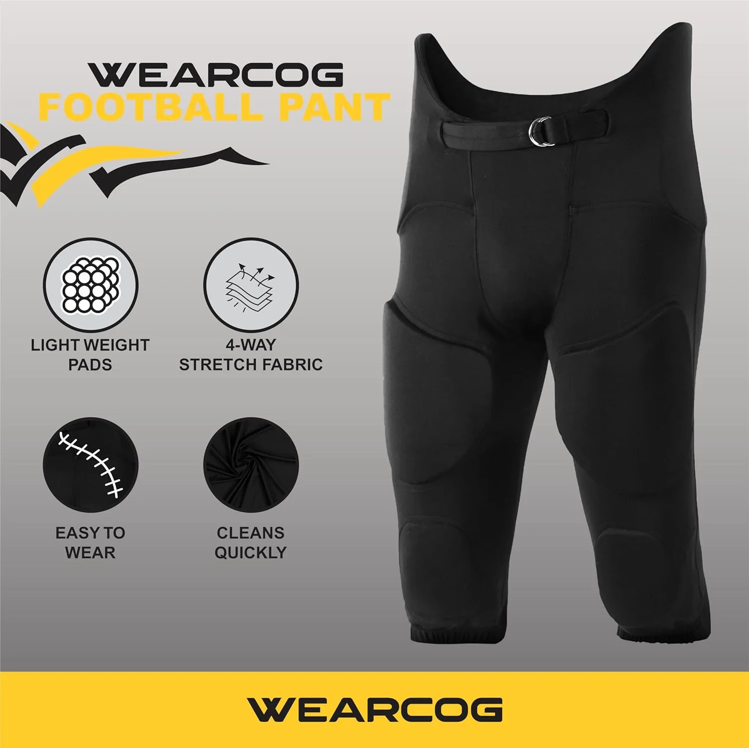 Flex Adult Integrated Football Pants | 7 Padded Practice Football Pants with Built-in Pads