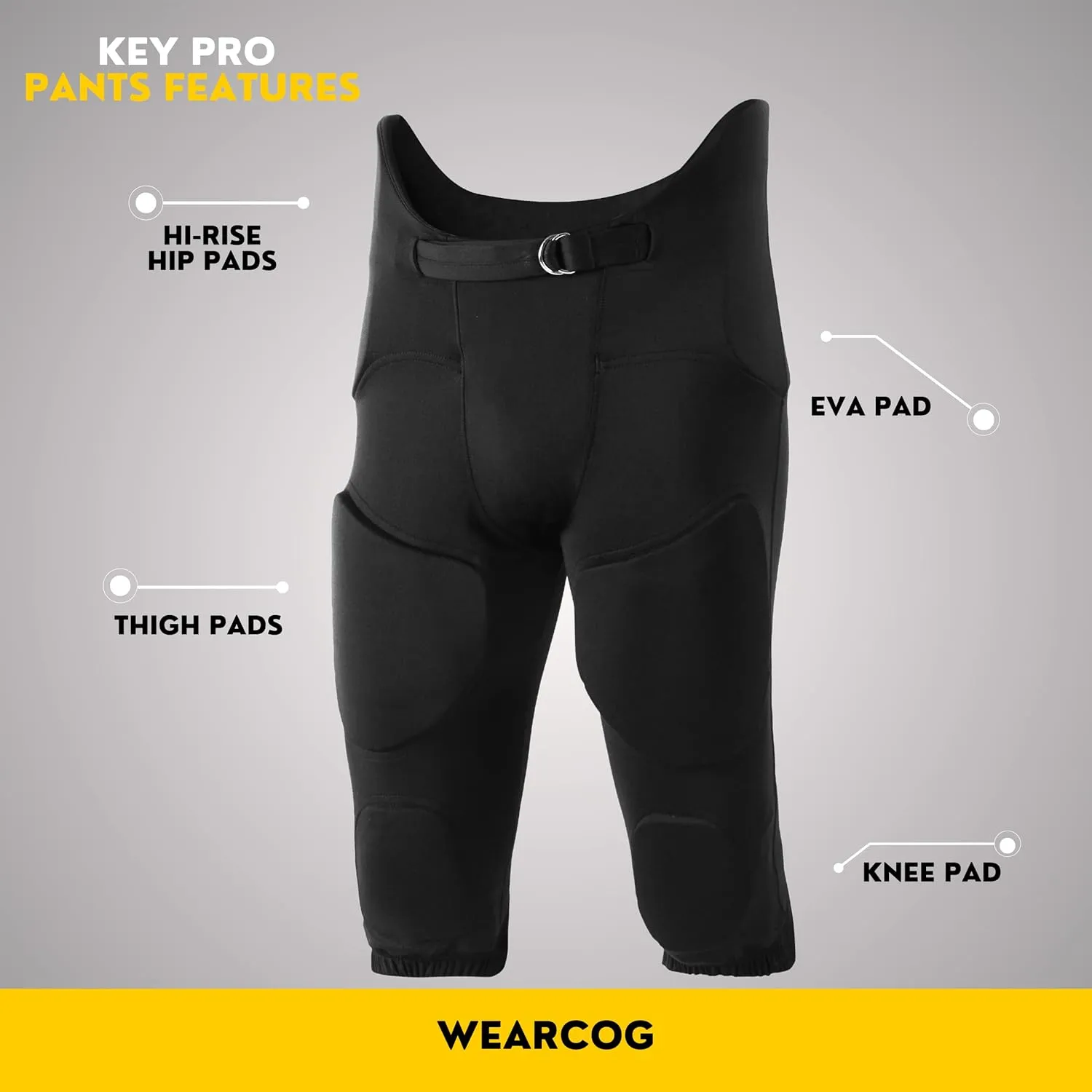 Flex Adult Integrated Football Pants | 7 Padded Practice Football Pants with Built-in Pads