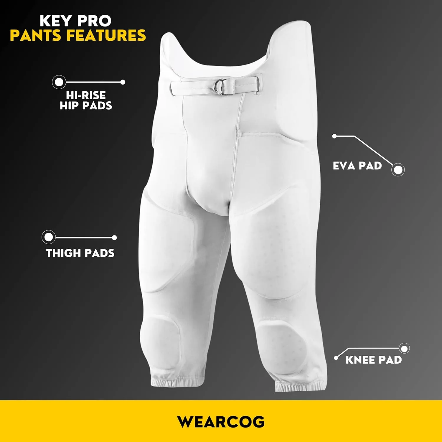 Flex Adult Integrated Football Pants | 7 Padded Practice Football Pants with Built-in Pads