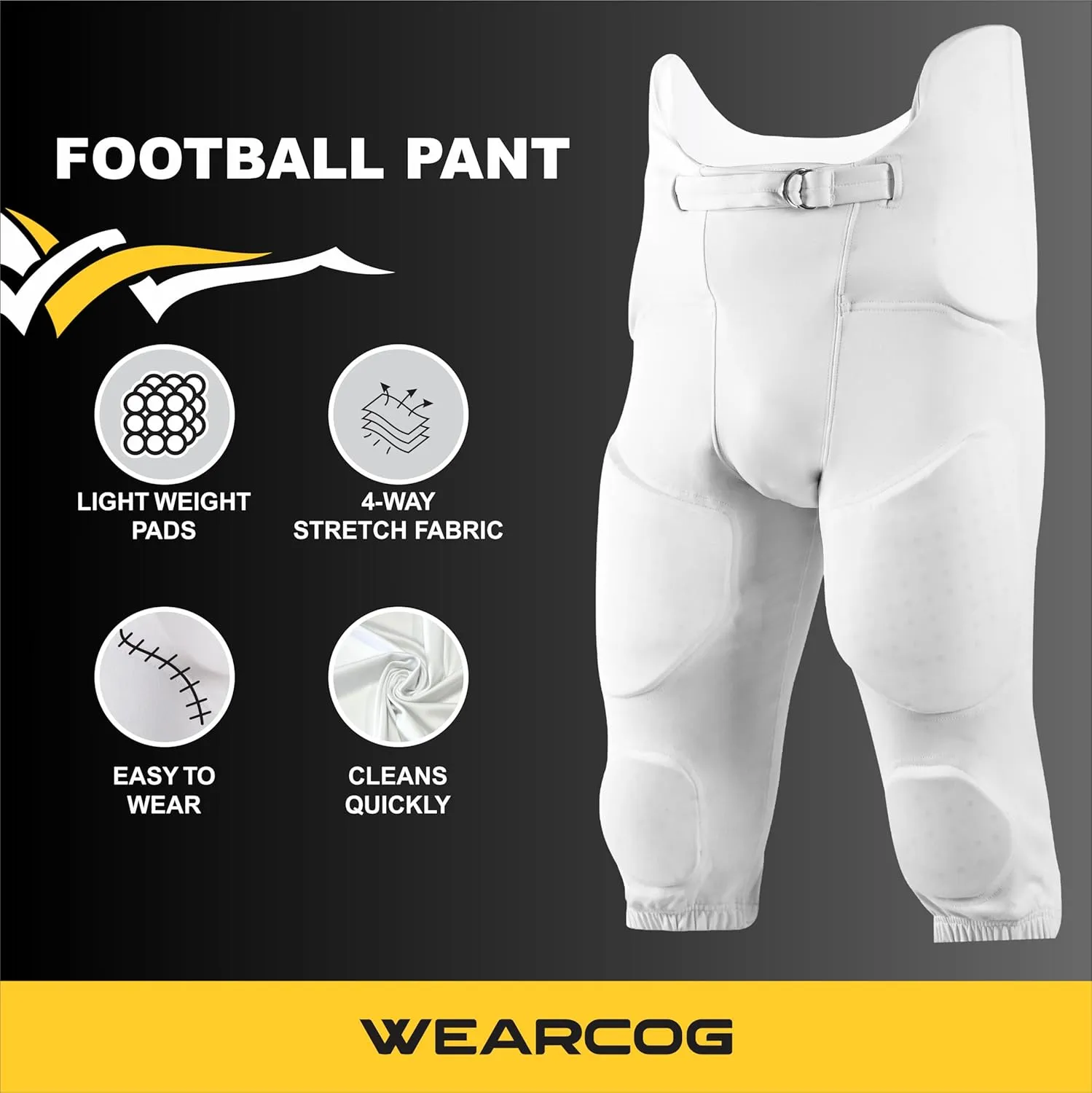 Flex Adult Integrated Football Pants | 7 Padded Practice Football Pants with Built-in Pads