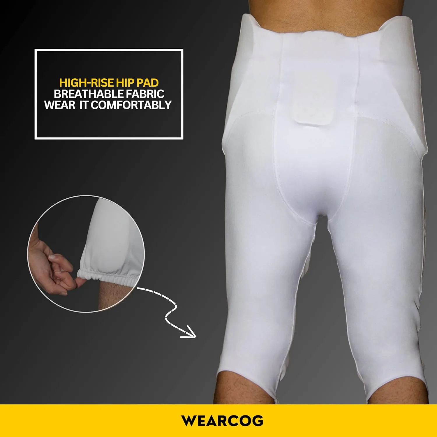 Flex Adult Integrated Football Pants | 7 Padded Practice Football Pants with Built-in Pads