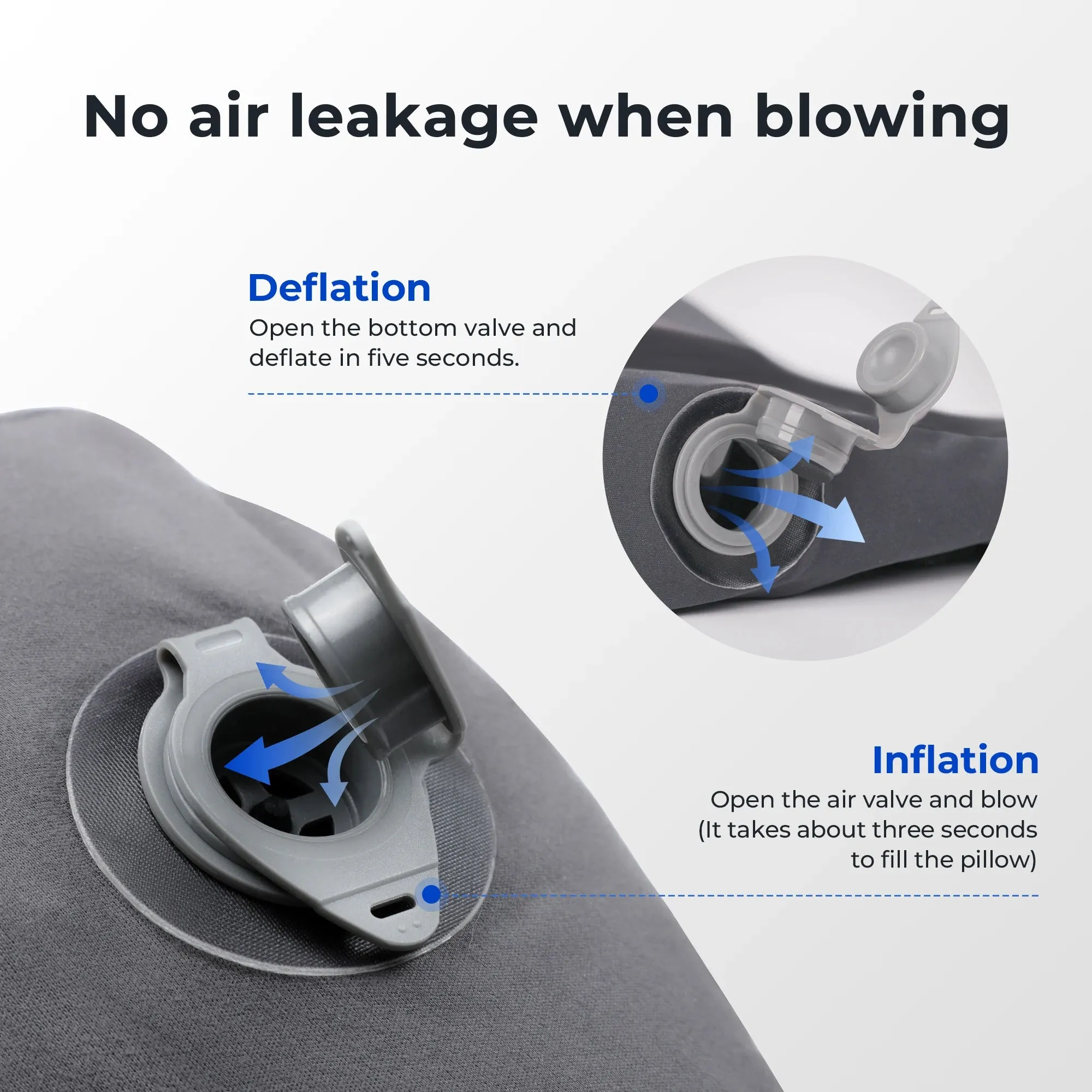 FLEXTAILGEAR Inflatable Camping Pillow Compact Travel Cushion