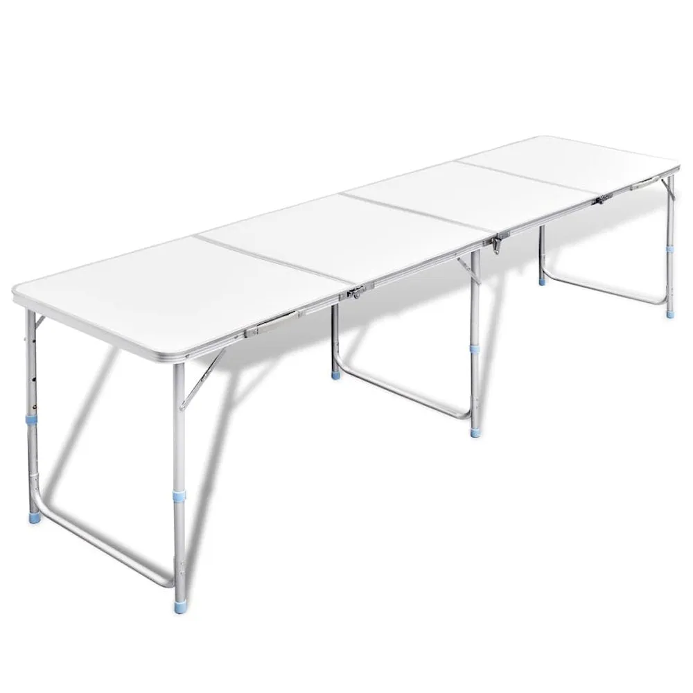 Foldable Camping Table Height Adjustable Aluminum 94.5''x23.6'' - vidaXL