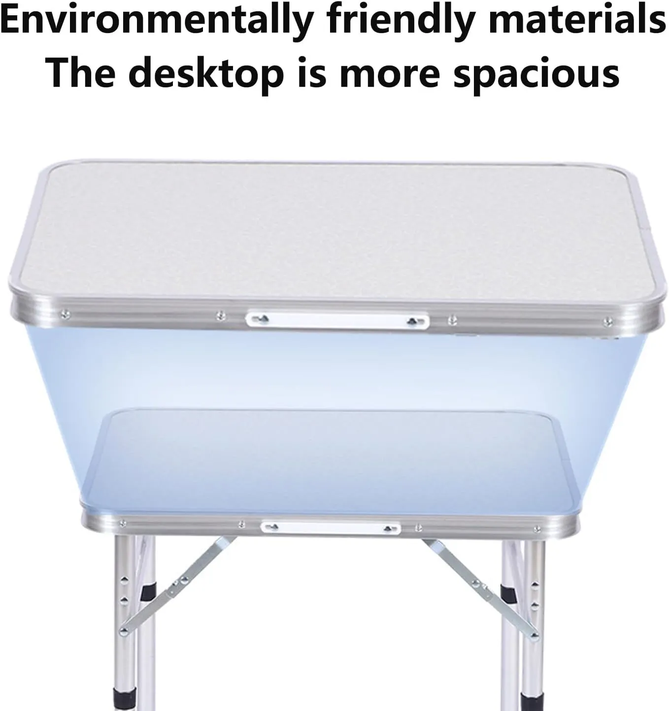 Folding Camp Table Car Camping Portable Picnic BBQ Lightweight Compact Aluminum Dining 27.5''L x21.6'W with Adjustable Height Legs Indoor Outdoor 3 Heights 21.6"/23.6"/27.5"-70 * 55cm-White