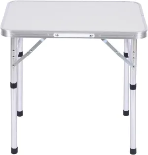 Folding Camp Table Car Camping Portable Picnic BBQ Lightweight Compact Aluminum Dining 27.5''L x21.6'W with Adjustable Height Legs Indoor Outdoor 3 Heights 21.6"/23.6"/27.5"-70 * 55cm-White