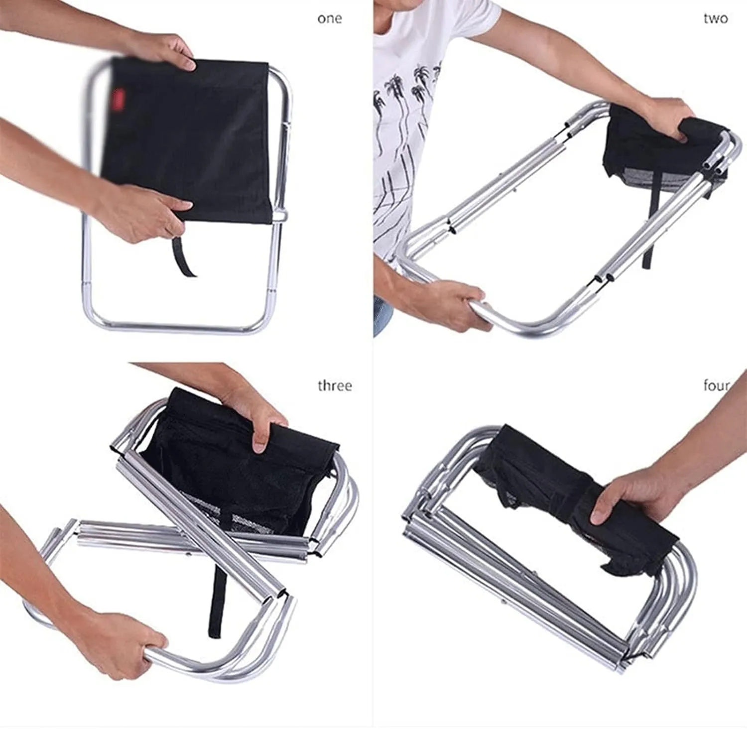 Folding Camping Chair Outdoor Fishing Folding Stool, Outdoor Portable Folding Chair, Camping Chair, Camping Aluminum Alloy Fishing Stool(Color:Blue 16cm)