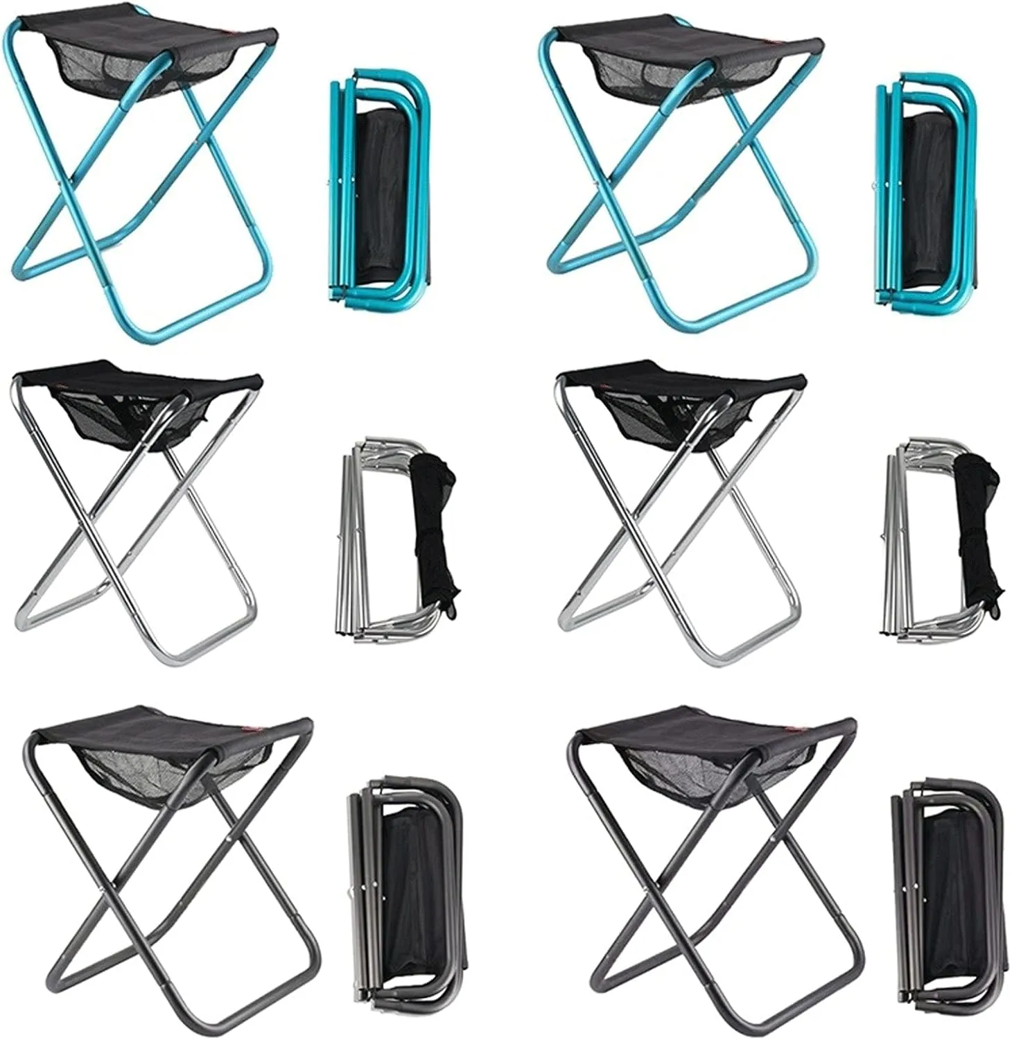 Folding Camping Chair Outdoor Fishing Folding Stool, Outdoor Portable Folding Chair, Camping Chair, Camping Aluminum Alloy Fishing Stool(Color:Blue 16cm)