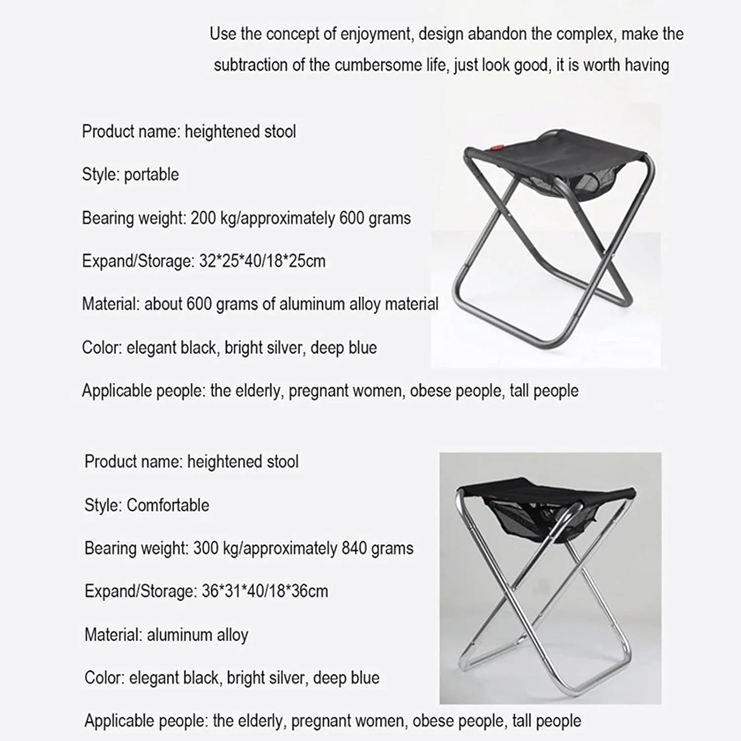 Folding Camping Chair Outdoor Fishing Folding Stool, Outdoor Portable Folding Chair, Camping Chair, Camping Aluminum Alloy Fishing Stool(Color:Blue 16cm)