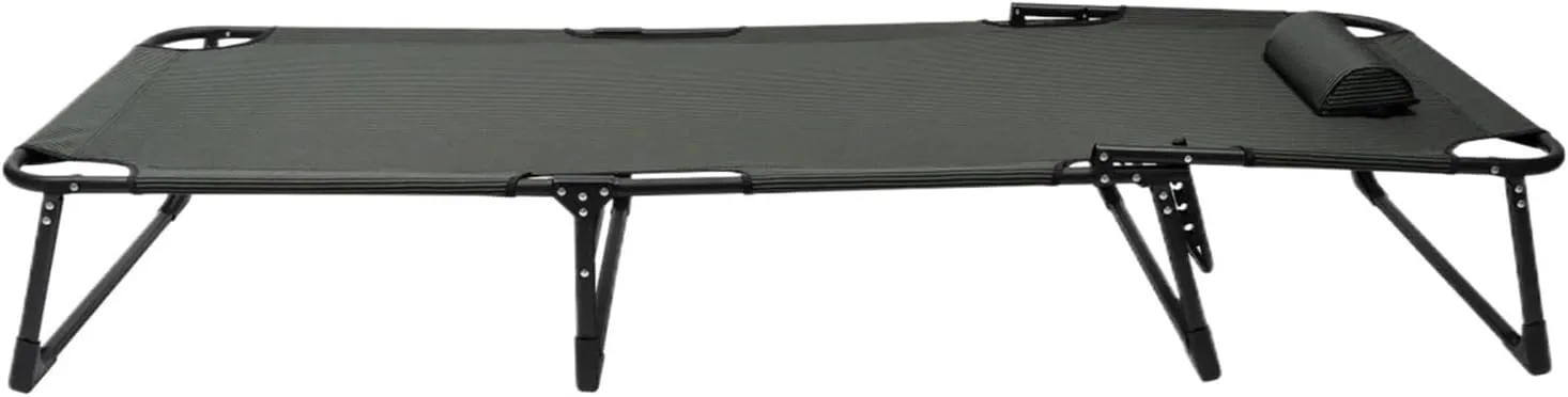 Folding Camping Cot with 4 Adjustable Positions, Non-Slip Mats, Oxford Cloth, Easy to Carry, Comfortable for Napping