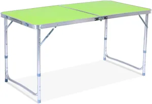 Folding Camping Table Aluminum Height Adjustable Lightweight Portable Dining Table with Portable Handle Weatherproof Table for Outdoor Picnic Camping Beach Backyard 47.2 * 23.6inch