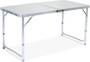 Folding Camping Table Aluminum Height Adjustable Lightweight Portable Dining Table with Portable Handle Weatherproof Table for Outdoor Picnic Camping Beach Backyard 47.2 * 23.6inch