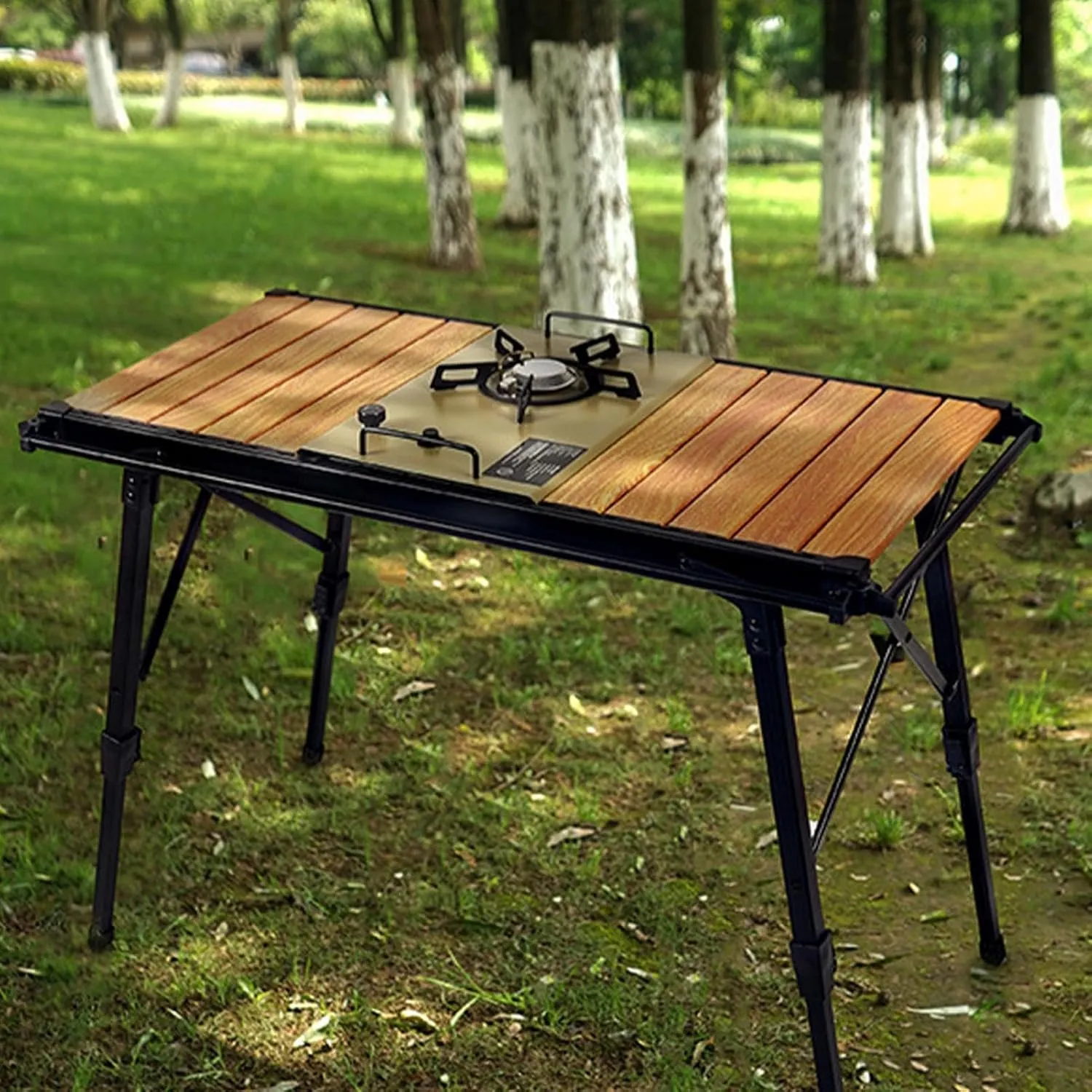 Folding Table - Beach Picnic Collapsible Rack, Adjustable Height Camping Tables | Portable Folding Counter, Camp Desk with Aluminum Legs, for Outdoor Hiking Fun Home, 18x12.5x55cm
